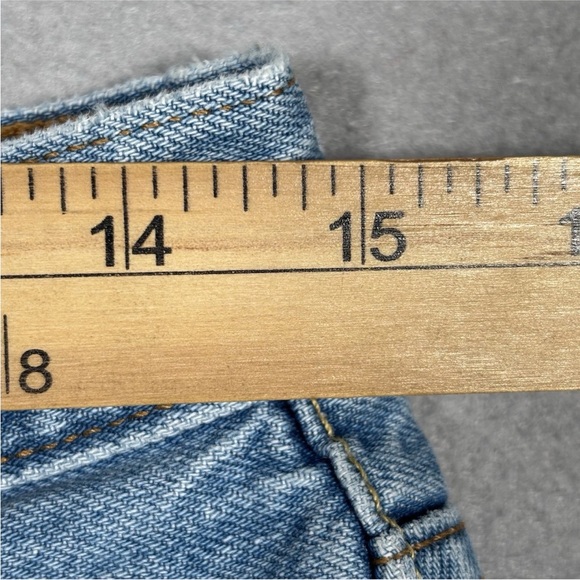 Levi’s 501 Denim Jean Shorts Women's Size 29 Blue Button Fly Cut Off Distressed - Picture 2 of 14